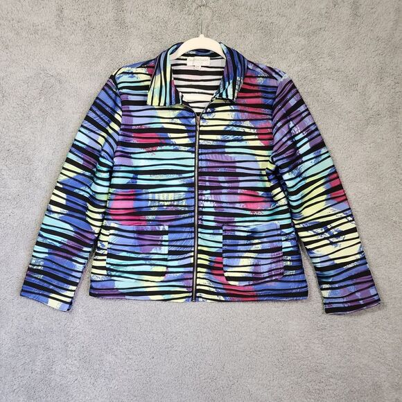Draper's & Damons Women's Blazer Jacket Long Sleeve Colorful‎ Size Petite Medium - Picture 1 of 6